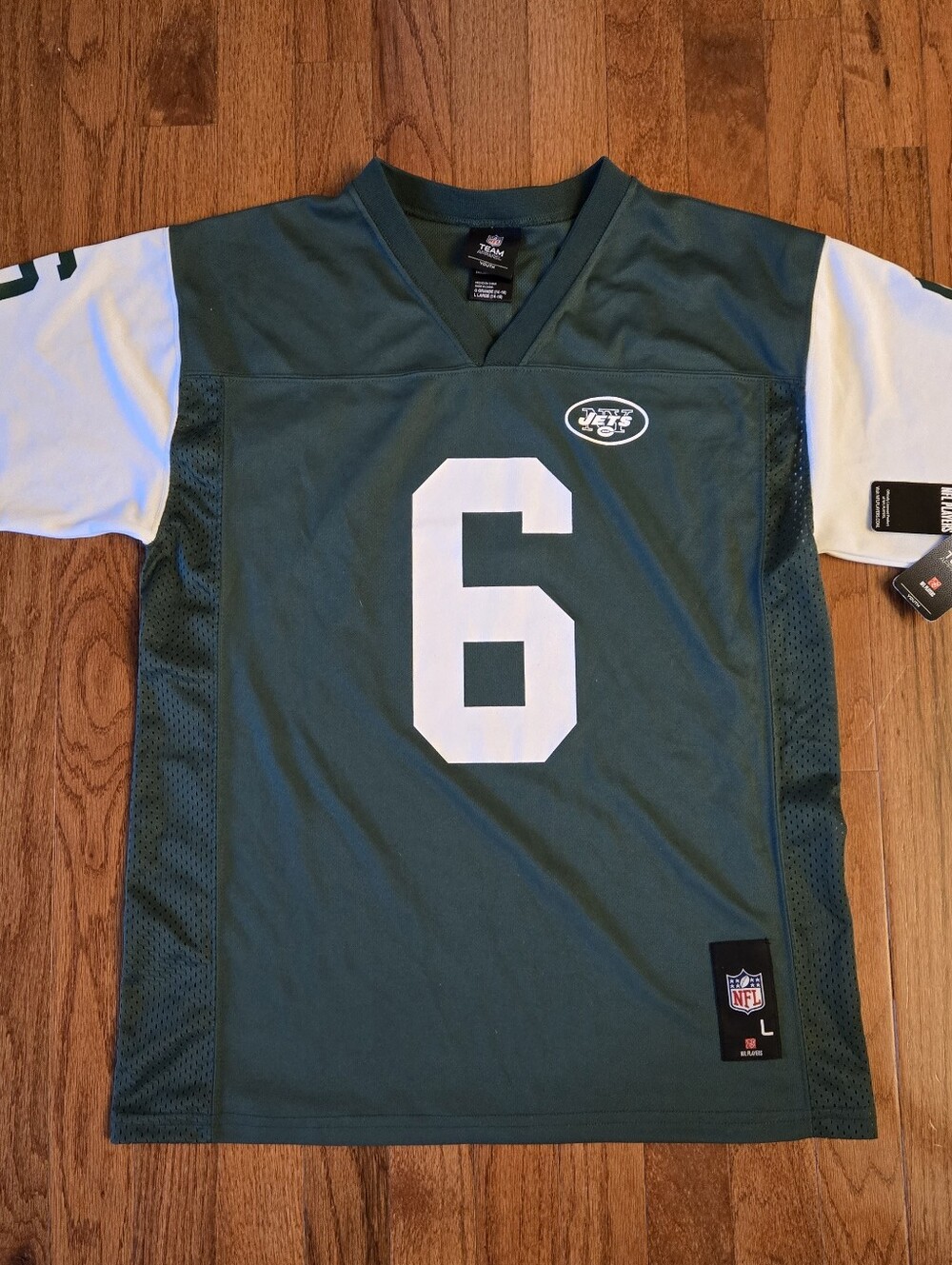New York Jets Mark Sanchez 6 Jersey Youth Large 14-16 NFL Team Apparel Green NEW